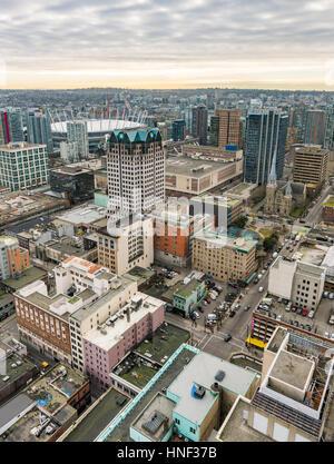 Vancouver, Kanada - 28. Januar 2017: Vancouver Stadt von Vancouver Lookout gesehen. Stockfoto