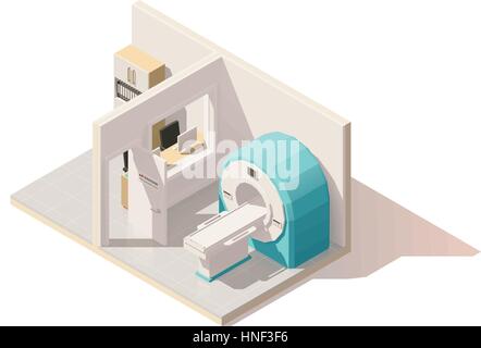 Vektor isometrische low-Poly MRI Raum icon Stock Vektor