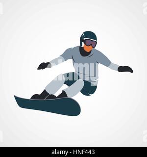 Abstrakte Snowboarder auf weißem Hintergrund. Vektor-Illustration. Stock Vektor