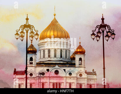 Foto-Kathedrale von Christus dem Erlöser in Moskau Stockfoto