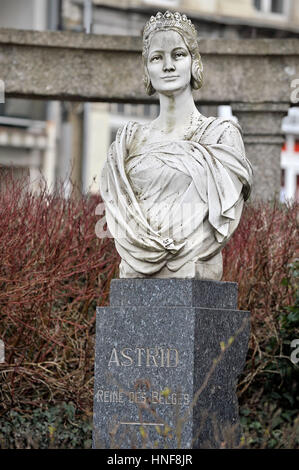 WWT, ARLON: Abbildung zeigt die Büste der belgischen Königin Astrid, Ehefrau von Leopold III von Belgien. Stockfoto