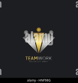 Teamwork Konzept Logo Vorlage Stock Vektor