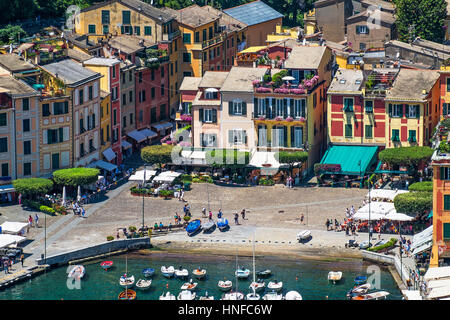 die küstennahen Dorf von Portofino an der italienischen riviera Stockfoto