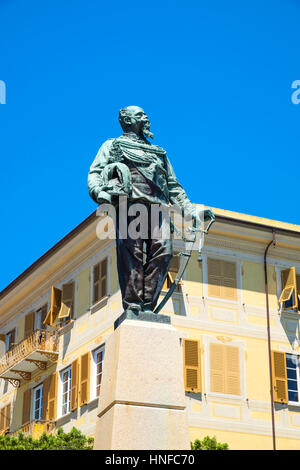 Das Denkmal für Vittorio Emanuele II in Santa Margherita Ligure. Stockfoto