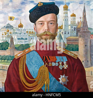 Nikolaus II von Russland im Jahre 1915 Portrait von Boris Kustodiev Stockfoto