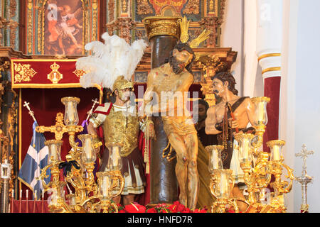 Statue von Jesus Christus auf dem Schwimmer der Aurora-Bruderschaft (Iglesia De La Aurora y San Miguel) in Granada, Spanien Stockfoto