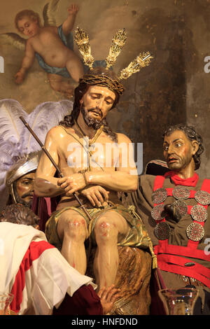 Statue von Jesus Christus auf dem Schwimmer der Iglesia De Santo Domingo (Canilla & Rosario) in Granada, Spanien Stockfoto