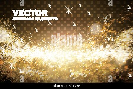 seitlichen goldenen Licht Pulver Hintergrund, 3d illustration Stock Vektor