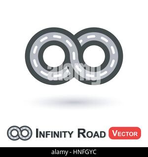 Infinity-Straße (unendliche Reise) Stock Vektor