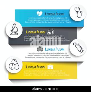 Medizinische Bezeichnungssymbol Infografik und Linie Stock Vektor