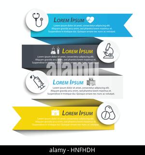 Symbol der medizinischen Band Infografik und Linie Stock Vektor
