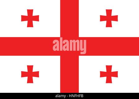 Offizielle Vektor Flagge von Georgien. Stock Vektor