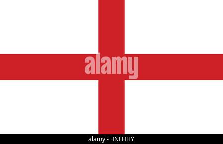 Offizielle Vektor Flagge von England. Teil des Vereinigten Königreichs. Stock Vektor