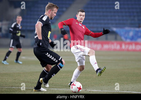 Krakau, Polen. 11. Februar 2017. Polnische Premier Football League Wisla Krakau - Korona Kielce o/p Krzysztof Maczynski Credit: Marcin Kadziolka/Alamy Live-Nachrichten Stockfoto