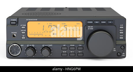 Amateurfunk-Transceiver, 3D-Rendering isolierten auf weißen Hintergrund Stockfoto