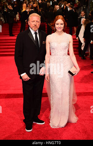 Barbara Meier und Boris Becker besucht den EE British Academy Film Awards statt auf der Royal Albert Hall, Kensington Gore, Kensington, London. PRESSEVERBAND Foto. Bild Datum: Sonntag, 12. Februar 2017. Finden Sie unter PA Geschichte SHOWBIZ Bafta. Bildnachweis sollte lauten: Ian West/PA Wire Stockfoto