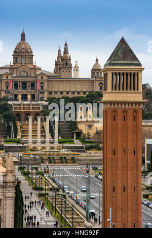 Placa de Espanya, Barcelona, Spanien. Stockfoto