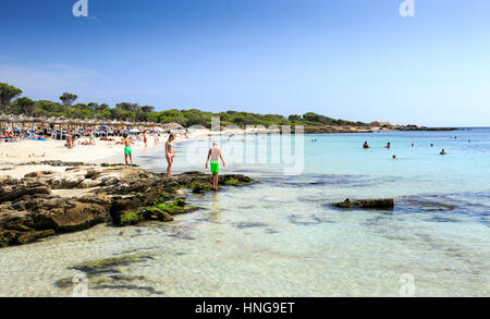 Strand vor Colonia de Sant Jordi Mallorca Stockfoto