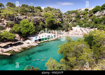 Die Bucht und den Strand von Cala Pi, Mallorca Stockfoto