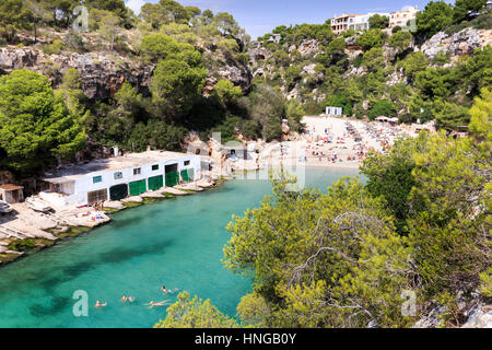 Die Bucht und den Strand von Cala Pi, Mallorca Stockfoto
