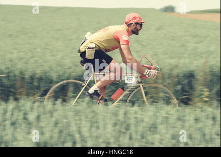 Retro Ronde der Tour von Flandern in Oudenaarde, Belgien. Stockfoto