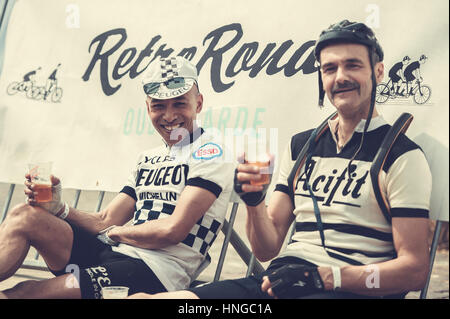 Retro Ronde der Tour von Flandern in Oudenaarde, Belgien. Stockfoto