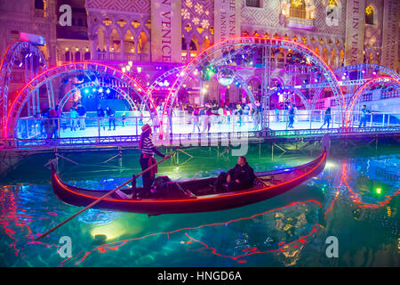 Eisbahn in der Nähe von the Venetian Resort Hotel in Las Vegas, mit mehr als 4000 Suiten es ist eines der berühmtesten Hotels der Welt Stockfoto