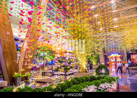 Hotel Aria & Casino in Las Vegas. Die Arie ist ein Luxus-Resort und Casino am 2009 eröffnet und ist das weltweit größte Hotel LEED Gold certific erhalten Stockfoto