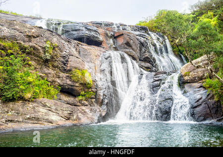 Der Bäcker fällt eine der beliebtesten Touristenattraktionen in Horton Plains Nationalreservat, Sri Lanka Stockfoto