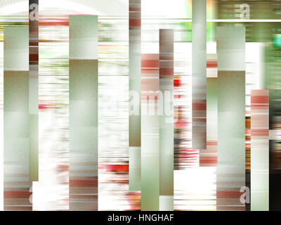 Glitch Hintergrund oder Computer Bildschirm Fehler oder digitale Pixel Rauschen abstrakte Muster TV Signal Fail oder Daten Verfall oder Grunge Tapete. Stockfoto