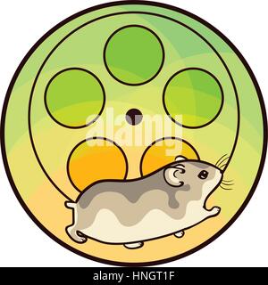 Artepithet Hamster. Tierische Kunst, niedlichen Cartoon-Stil, Vektor-Illustration von Hand gezeichnet. Geeignet für pet Shop oder Zoo anzeigen, Gestaltung von Etiketten oder Tierfutter pack Stock Vektor