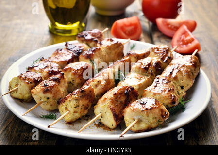 Hähnchen Döner auf Teller, Nahaufnahme Stockfoto