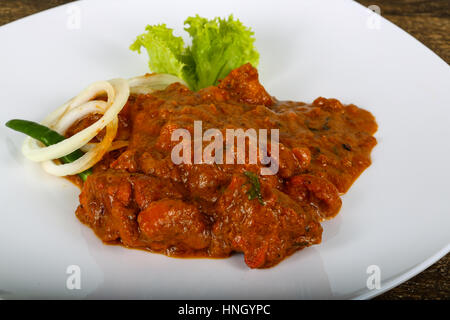 Indische Masala mit Zwiebeln und grünem Pfeffer Stockfoto