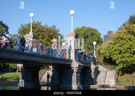 Die Brücke über die Lagune Boston Public Garden Boston Massachusetts, USA Stockfoto