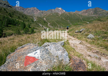 Wandern im Schnalstal (Schnalstal), Trentino Alto Adige, Italien Stockfoto