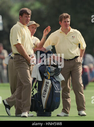 NICK FALDO & LEE WESTWOOD RYDER CUP VALDERRAMA Spanien 28. September 1997 Stockfoto