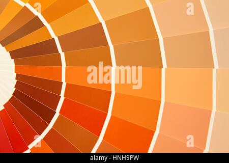 Karte-Farbpalette in warmen Tönen gehalten. Gelb-Orange braun. Horizontale Stockfoto