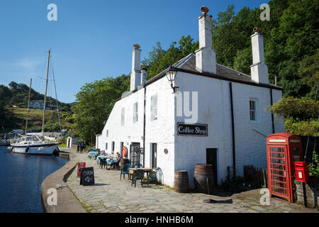 Crinan Cafe auf dem Crinan Meer Schloss, Lochgilphead, Schottland Stockfoto