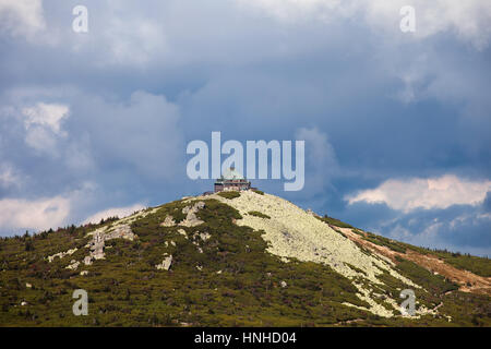 Szrenica Berg im Riesengebirge (Krkonose), Grenze zu Polen und Tschechien, Sudeten, Europa Stockfoto
