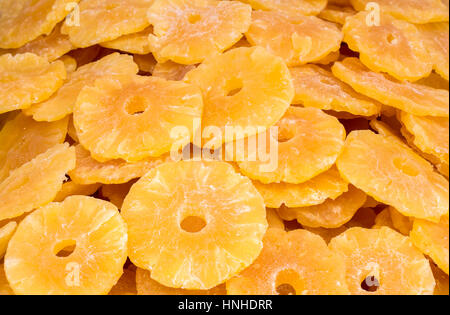 Getrocknete Ananas Scheiben süß und lecker Essen Stockfoto