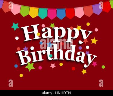 Grußkarte mit happy birthday Stock Vektor