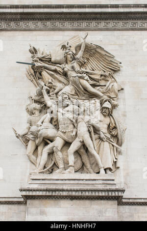 Arc de Triomphe, Hochrelief Detail. Paris, Frankreich Stockfoto