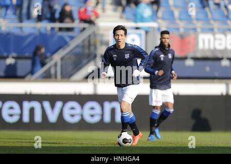 Heerenveen, Niederlande. 12. Februar 2017. Yuki Kobayashi (Heerenveen) Fußball: Niederländische "Eredivisie" match zwischen SC Heerenveen 1-2 AZ im Abe Lenstra Stadion in Heerenveen, Niederlande. Bildnachweis: Mutsu Kawamori/AFLO/Alamy Live-Nachrichten Stockfoto