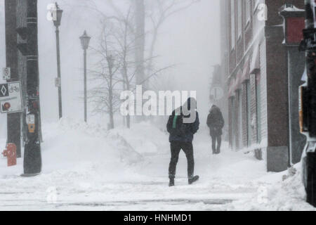 Halifax, Kanada. 13. Februar 2017. Blizzard-Bedingungen Zerschlage die Innenstadt von Halifax, N.S., 13. Februar, 2017.Credit: Lee Brown/Alamy Live News Stockfoto