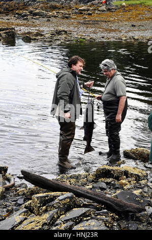 Zwei Fishermans in Herring Cove, in der Nähe von Ketchikan, Alaska Stockfoto