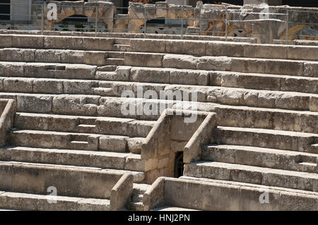 Details zu den Stufen des alten römischen Amphitheater in Lecce Stockfoto