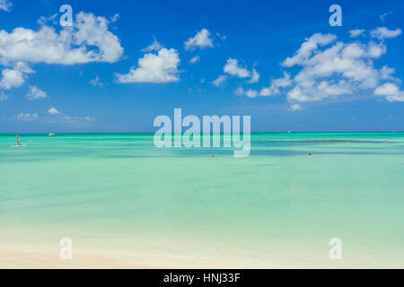 Karibik Insel Aruba. Blick vom Strand Stockfoto