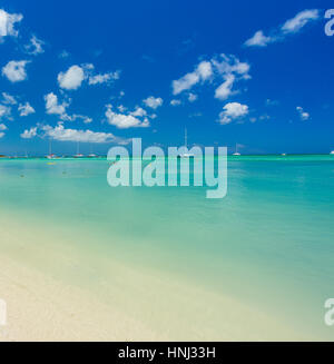 Karibik Insel Aruba. Blick vom Strand Stockfoto