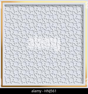 Schöne islamische Girih Muster Hintergrund. Dreidimensional wie Girih Muster in Goldrahmen Stock Vektor