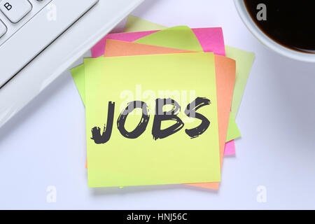 Jobs, Job recruitment Mitarbeiter Büro Computer Tastatur Stockfoto